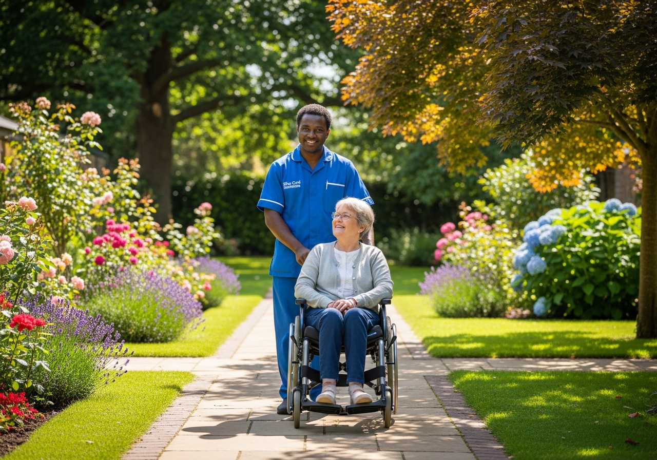 Blue Coral Healthcare carer supporting a client at home in Sheffield