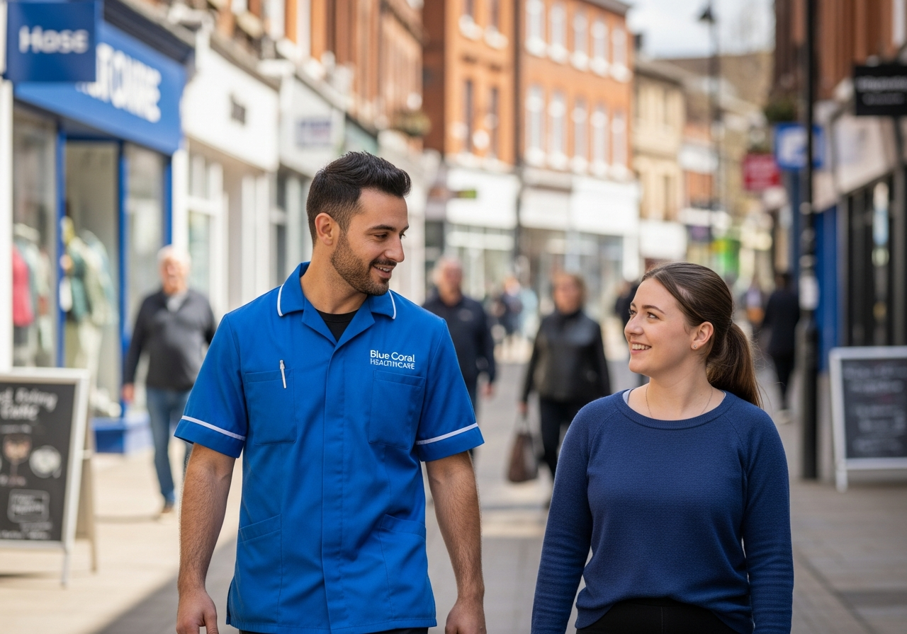 Blue Coral Healthcare carers supporting clients in Sheffield